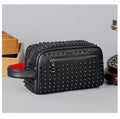 Swiss Casa Case™ — Pochette homme en cuir PU riveté, style urbain élégant